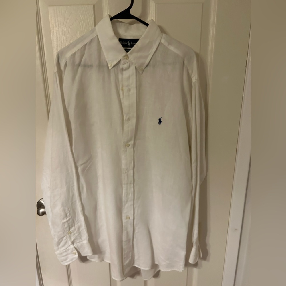 White Lenin shirt polo Ralph Lauren